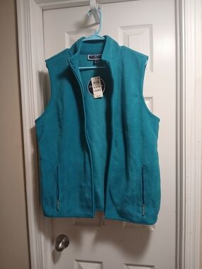 Nwt Karen SCOTT Sport  Teal Fleece Vest Sz.XL
